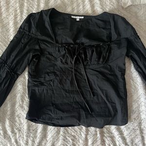 Black corset top long sleeve